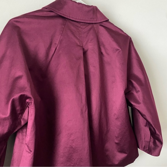 J Jill Lined Flared Stretch Blazer Jacket Buttons Cranberry size Small Petite - Picture 9 of 9